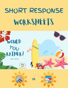 Summer beach Would You Rather writing worksheets cover
